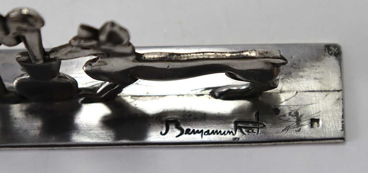 12 porte-couteaux «Fables de La Fontaine» signé Benjamin Rabier, 1930-photo-8