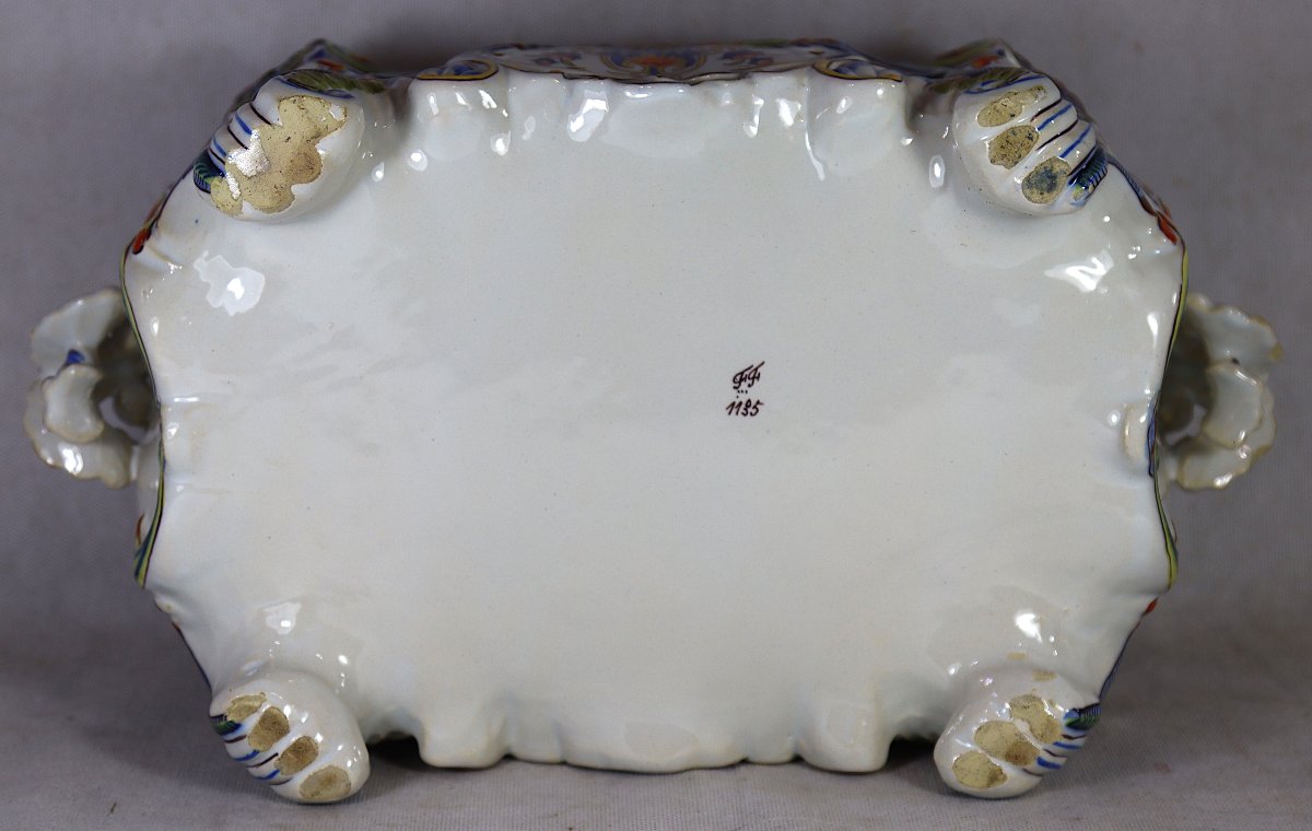 FOURMAINTRAUX Frères à DESVRES, Jardinière en faïence, fin XIXe-photo-4