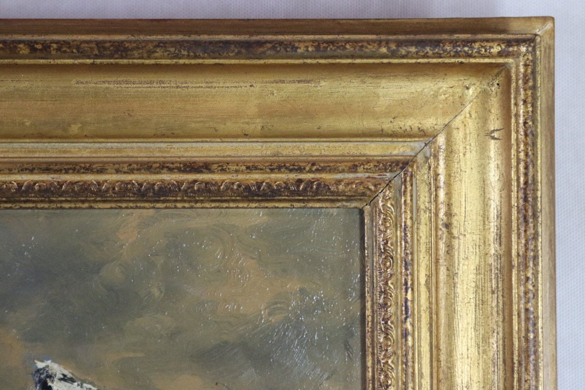 Raymond BESSE (1899-1969), HST " La zone en hiver vers Clichy ", signé, XXe-photo-3