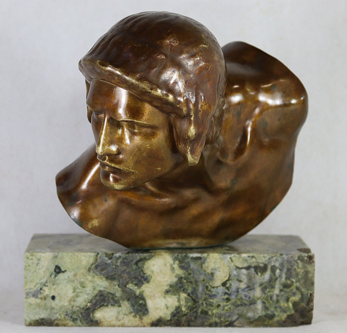 Constant ROUX (1865-1942), Sculpture en bronze " La colère d'Achille ", XXe-photo-2