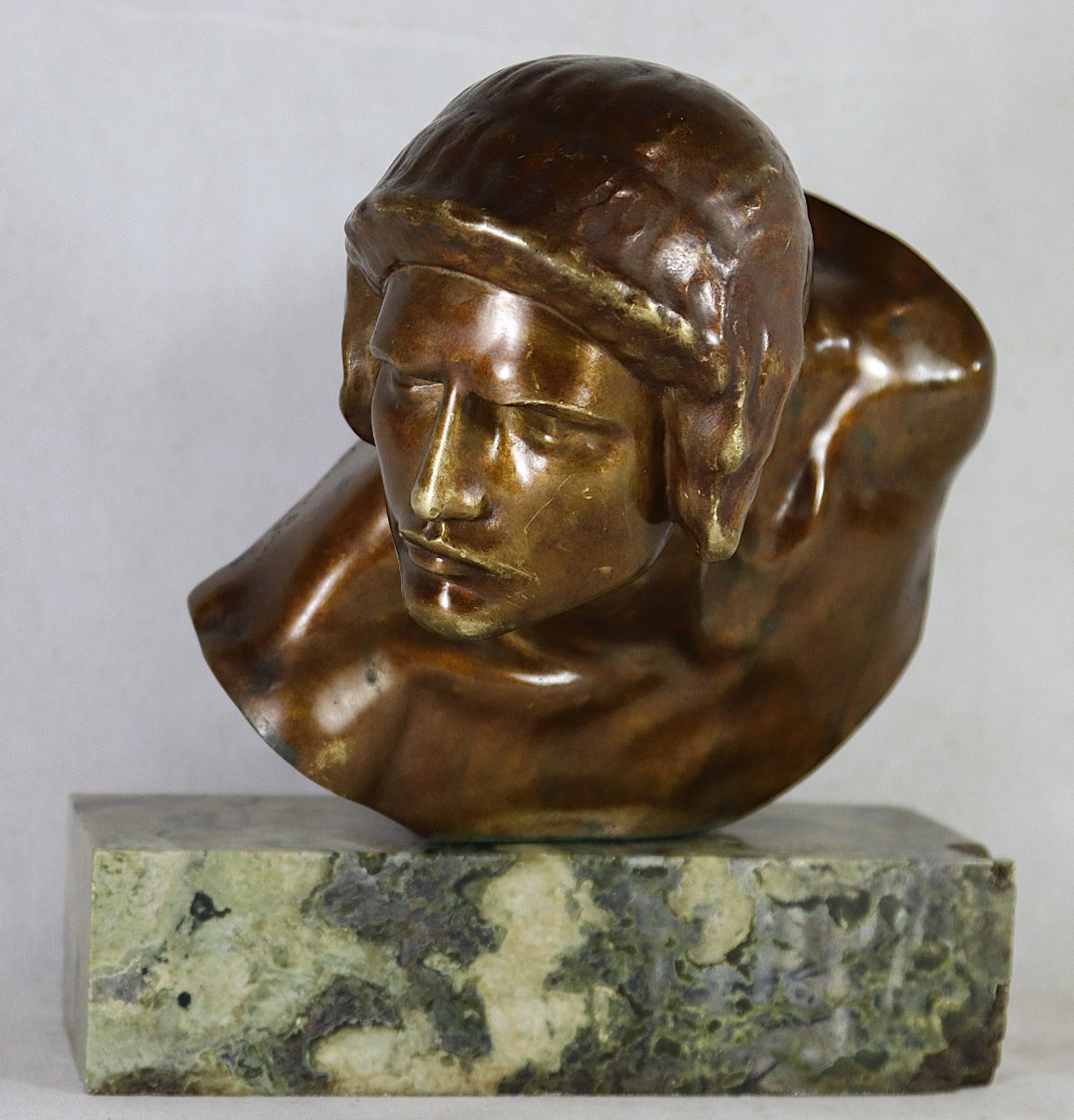 Constant ROUX (1865-1942), Sculpture en bronze " La colère d'Achille ", XXe-photo-3