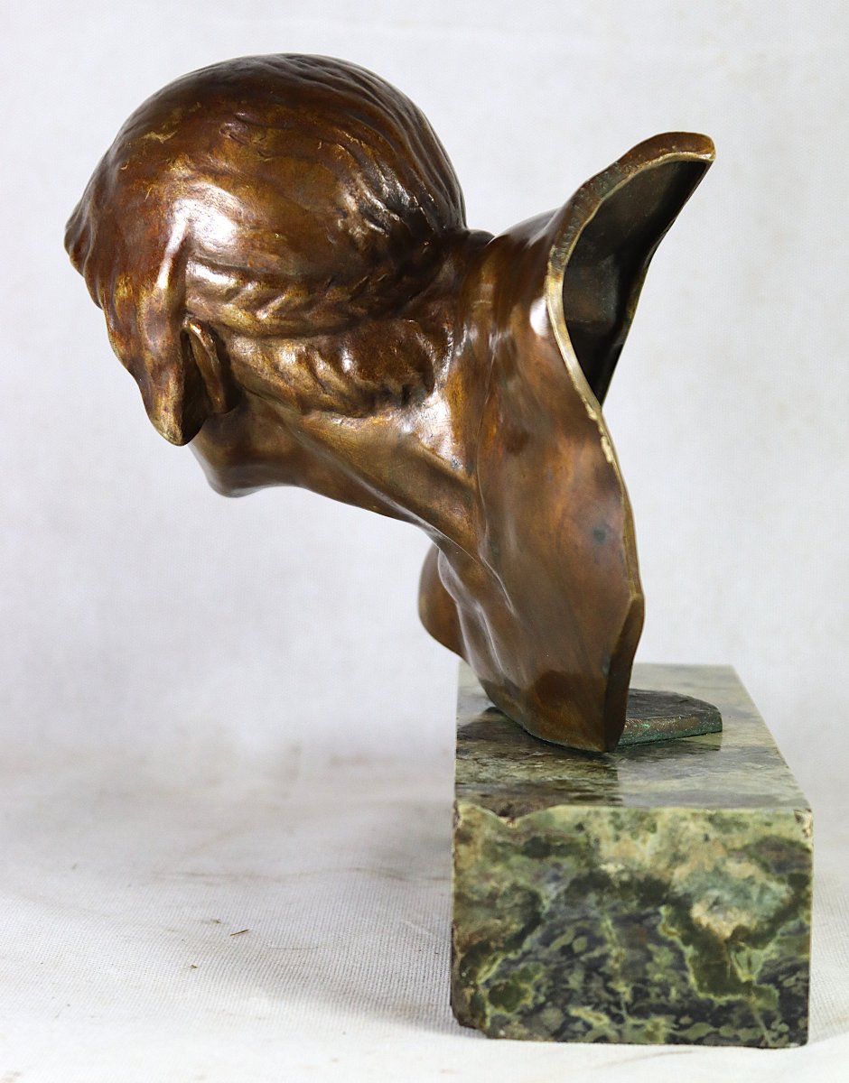 Constant ROUX (1865-1942), Sculpture en bronze " La colère d'Achille ", XXe-photo-8