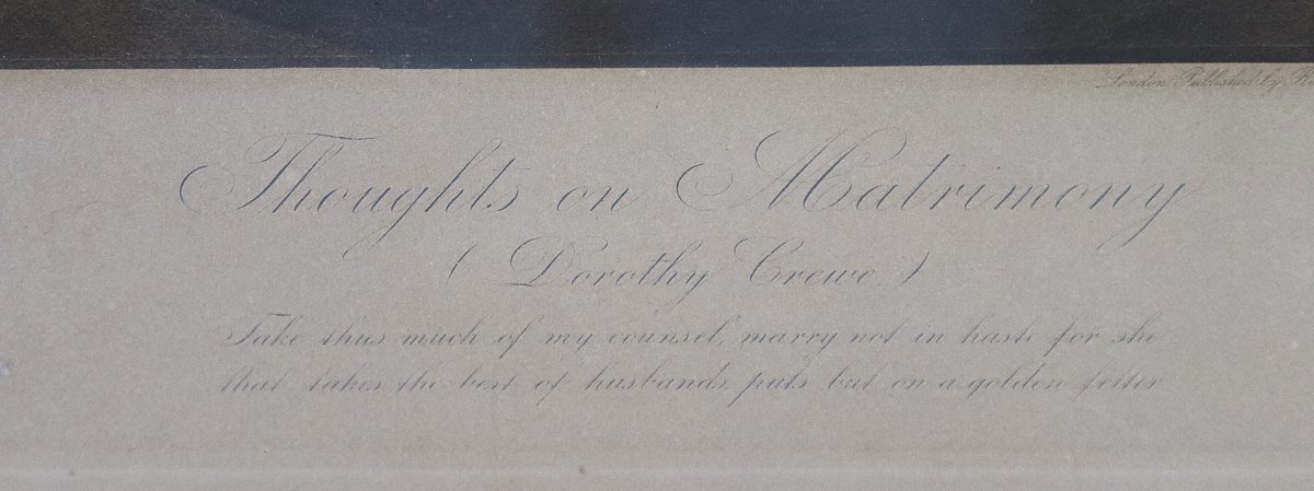 Grande gravure Anglaise représentant " Dorothy Crewe ", XIXe-photo-4