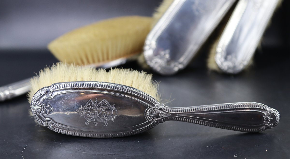 Louis Coignet (1893/1928), 4 Brosses à habits en Argent. -photo-2