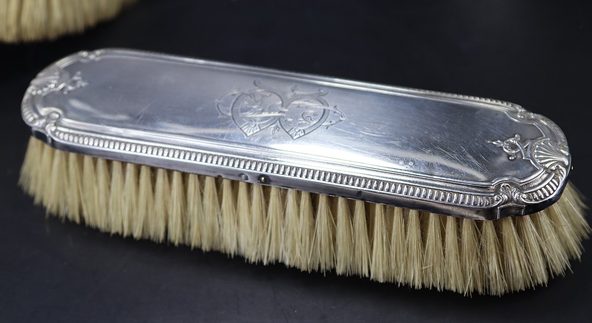 Louis Coignet (1893/1928), 4 Brosses à habits en Argent. -photo-2