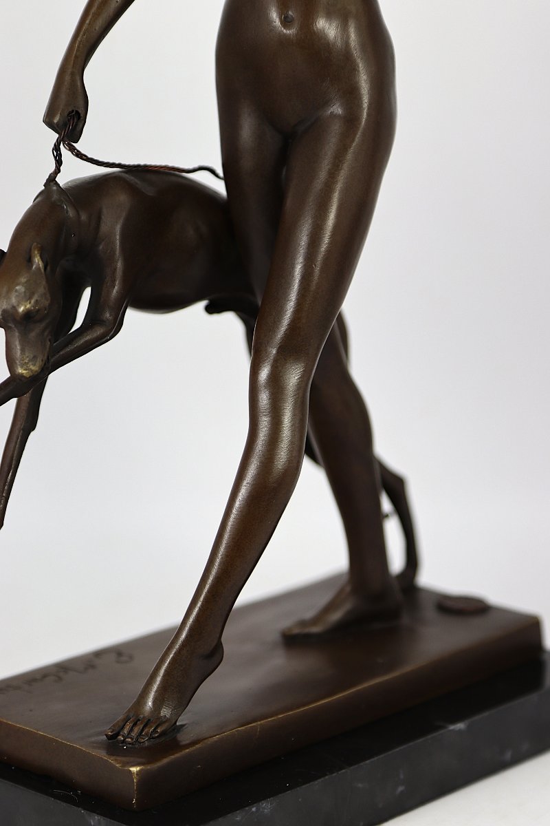 Mc Cartan Edward (1879-1947) d'Après, Bronze Diane Chasseresse, Signed, 20th Century-photo-2
