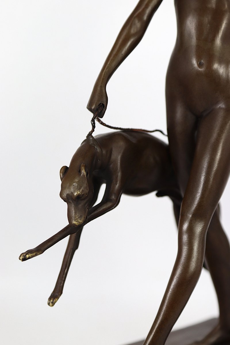 Mc Cartan Edward (1879-1947) d'Après, Bronze Diane Chasseresse, Signed, 20th Century-photo-4