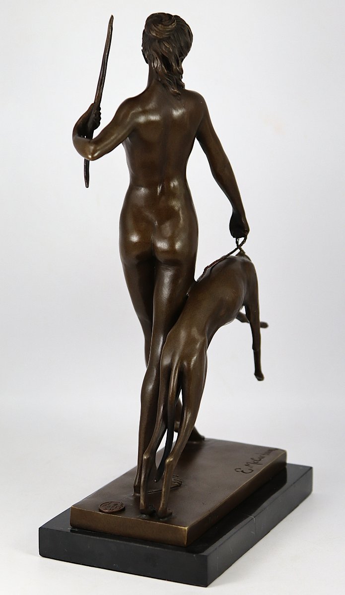 Mc Cartan Edward (1879-1947) d'Après, Bronze Diane Chasseresse, Signed, 20th Century-photo-7