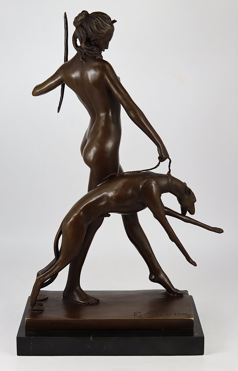 Mc Cartan Edward (1879-1947) d'Après, Bronze Diane Chasseresse, Signed, 20th Century-photo-8
