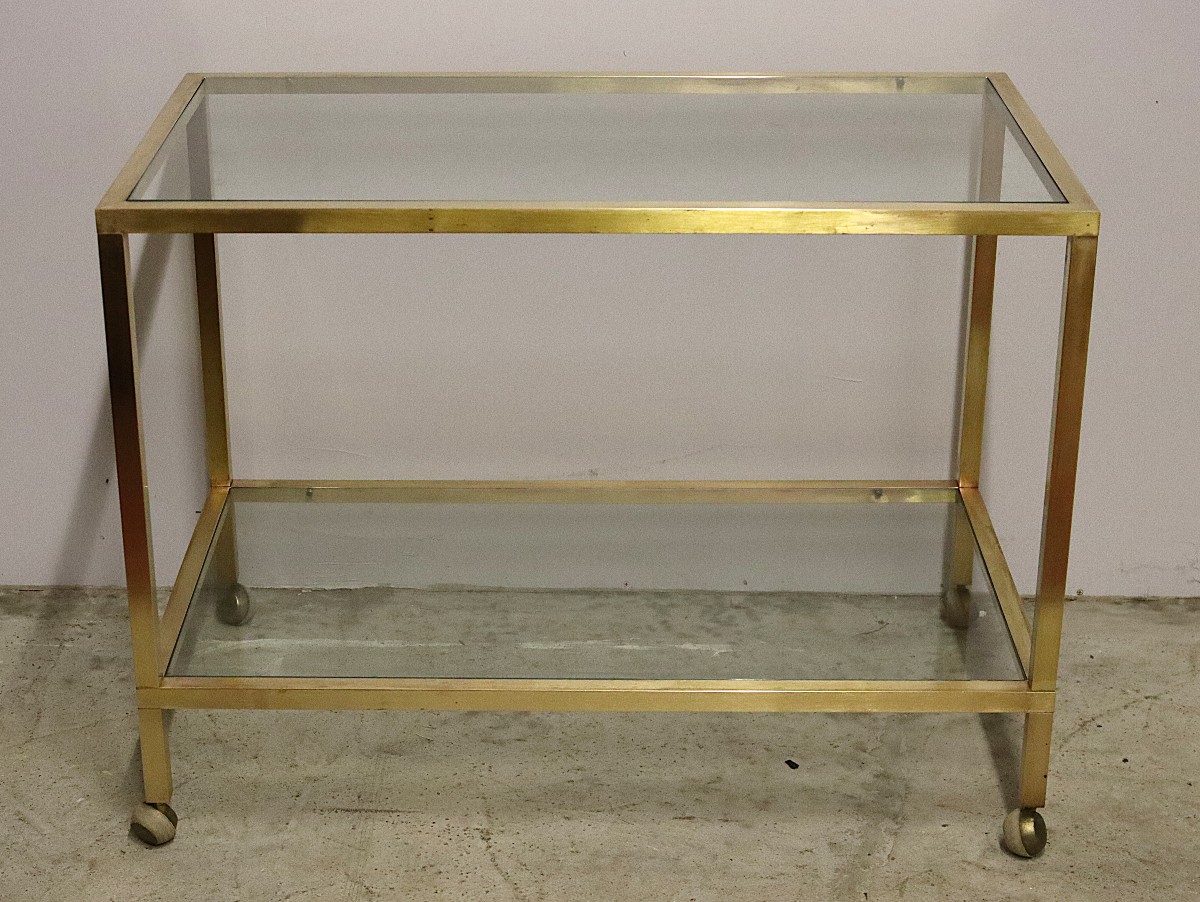 MAISON JANSEN ( Attrib ), Desserte à double plateaux, 1970
