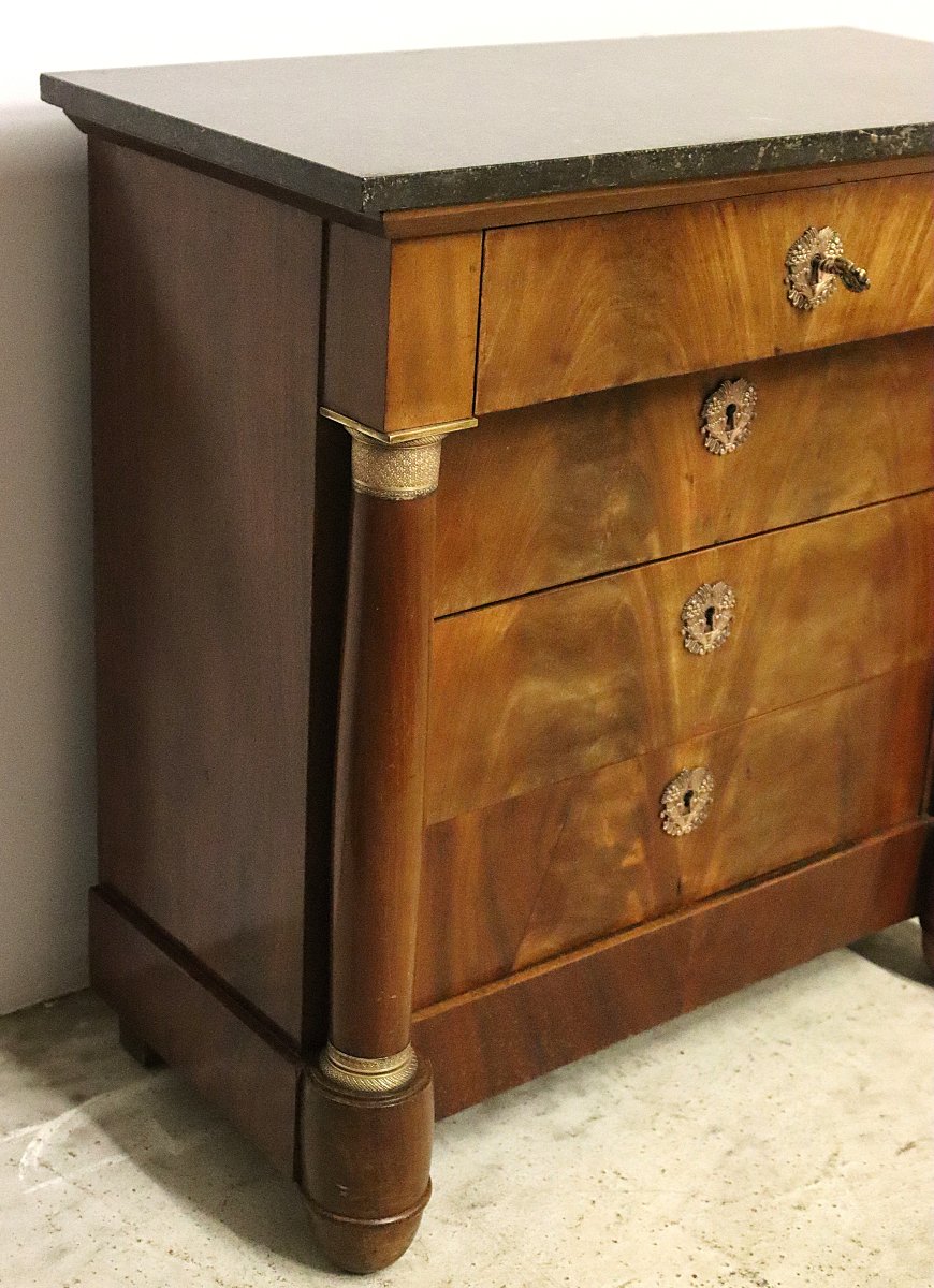Small Empire-style Chest Of Drawers, Late 19th Century-photo-2