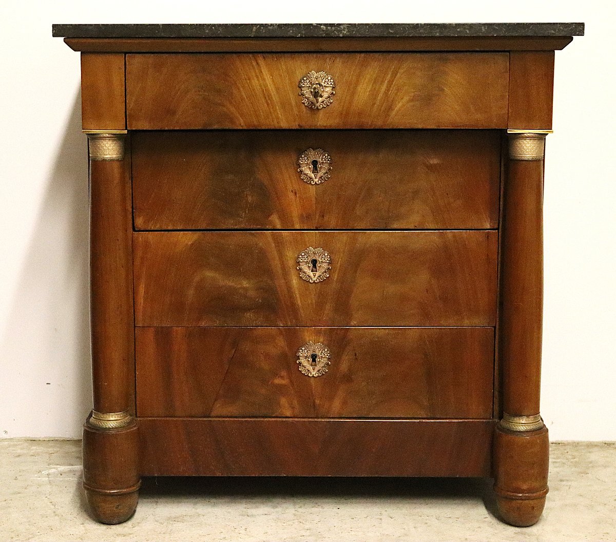 Small Empire-style Chest Of Drawers, Late 19th Century-photo-3