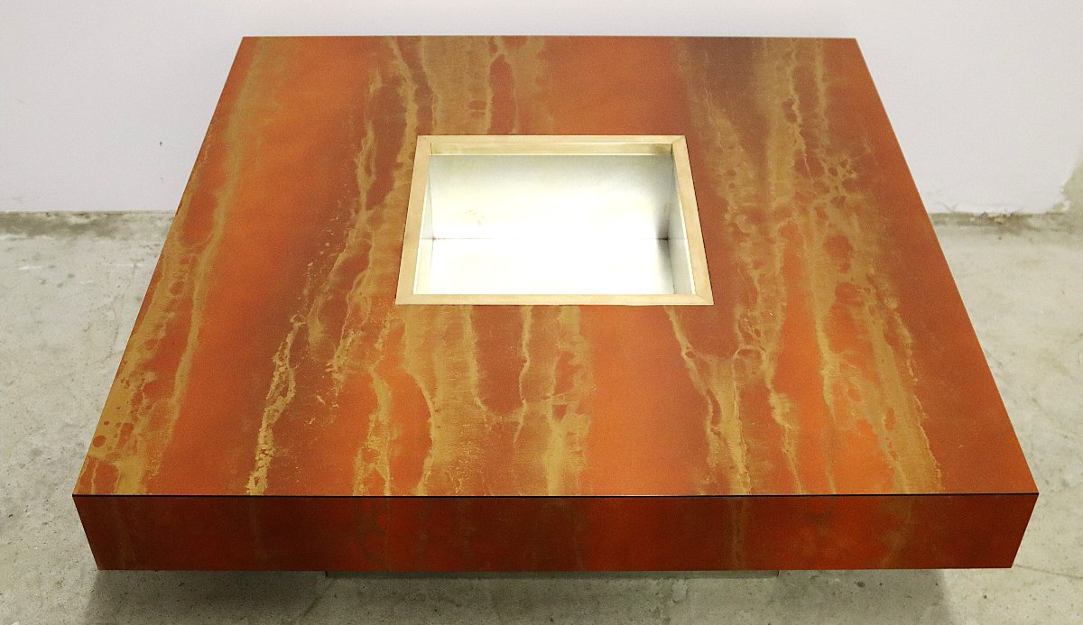 Guy LEFEVRE (1933-2018), table basse " Éruption solaire ", 1970-photo-4
