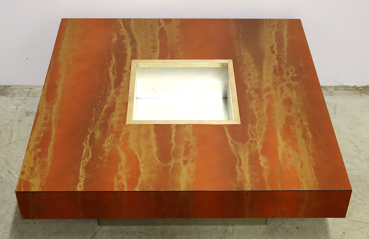 Guy LEFEVRE (1933-2018), table basse " Éruption solaire ", 1970-photo-3