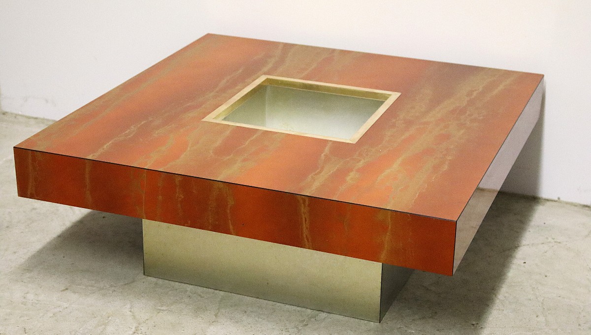 Guy LEFEVRE (1933-2018), table basse " Éruption solaire ", 1970