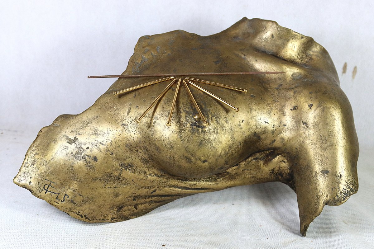 Vassilakis TAKIS (1925-2019), Sculpture en bronze "Magnetic Evidence, 1983", signé-photo-3