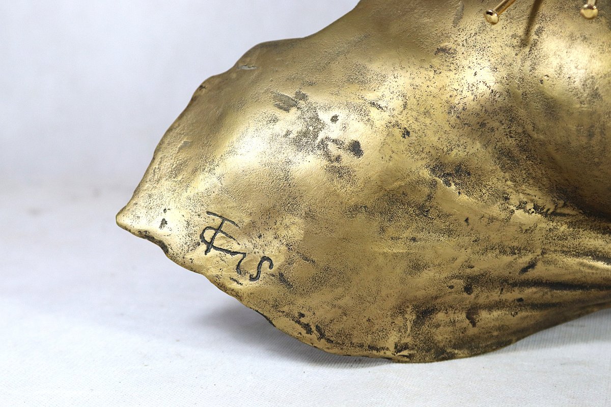 Vassilakis TAKIS (1925-2019), Sculpture en bronze "Magnetic Evidence, 1983", signé-photo-4