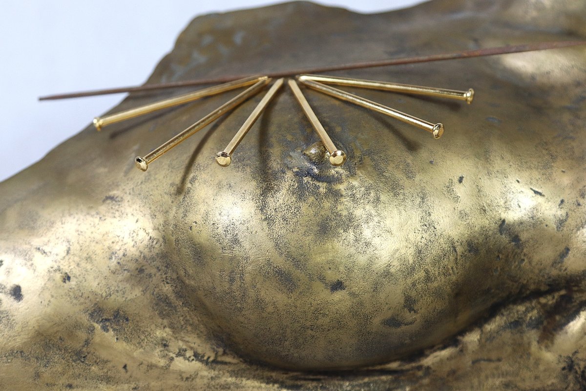 Vassilakis TAKIS (1925-2019), Sculpture en bronze "Magnetic Evidence, 1983", signé-photo-1