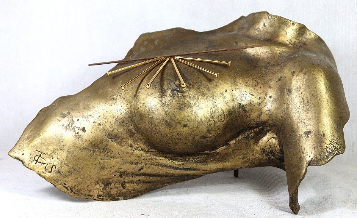 Vassilakis TAKIS (1925-2019), Sculpture en bronze "Magnetic Evidence, 1983", signé