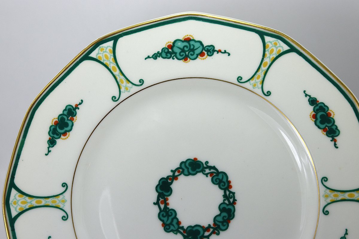 T. Haviland & Marcel GOUPY (1886- 1954), Assiette " Bombay ", Signé, 1924-photo-2