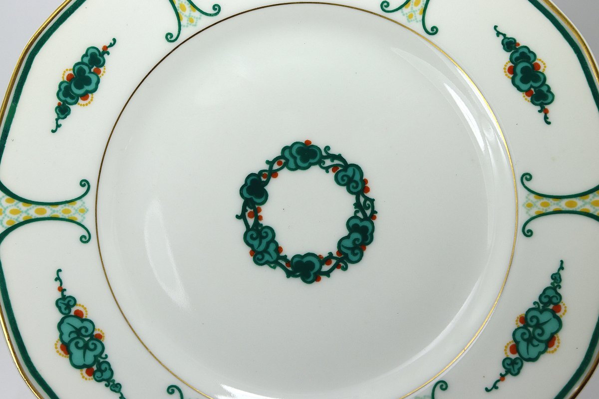 T. Haviland & Marcel GOUPY (1886- 1954), Assiette " Bombay ", Signé, 1924-photo-3