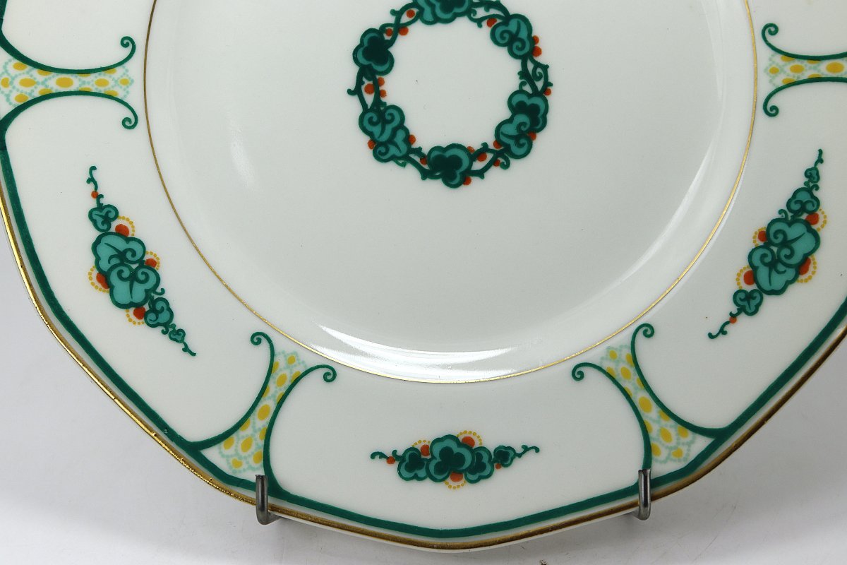 T. Haviland & Marcel GOUPY (1886- 1954), Assiette " Bombay ", Signé, 1924-photo-4