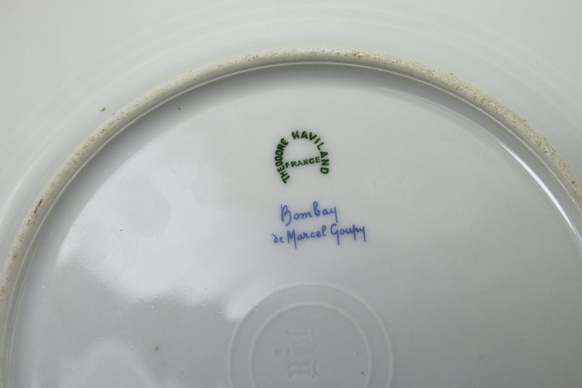 T. Haviland & Marcel GOUPY (1886- 1954), Assiette " Bombay ", Signé, 1924-photo-4