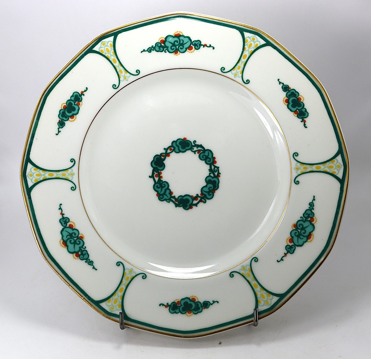 T. Haviland & Marcel GOUPY (1886- 1954), Assiette " Bombay ", Signé, 1924