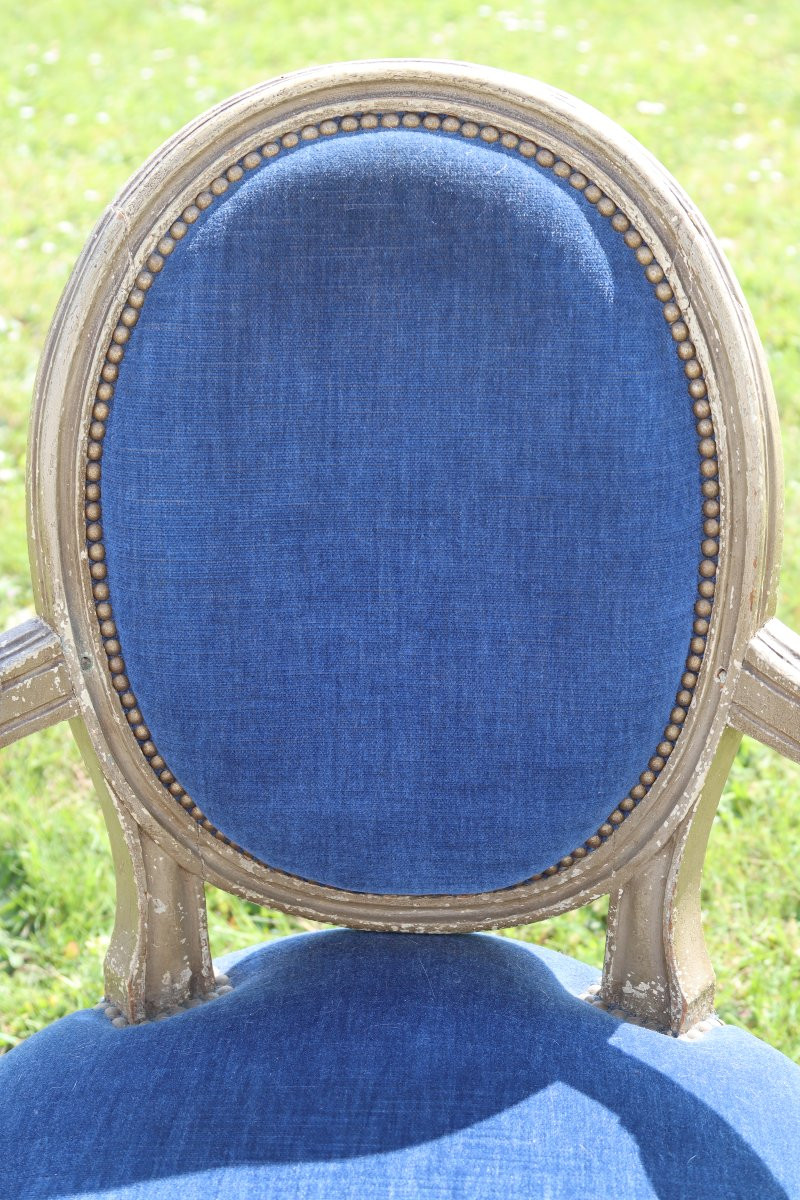 Charles-François Evrard (reçu maître en 1752 ) Paire de fauteuils Louis XVI, XVIIIe-photo-4
