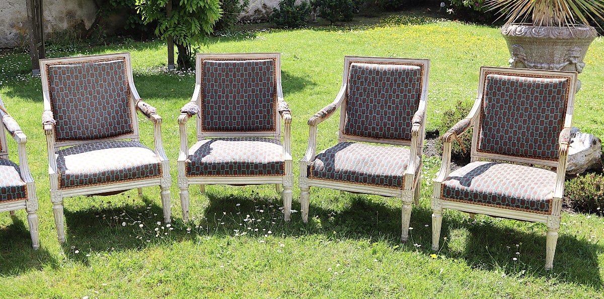 Living Room Set, L XVI Style, 13 Pieces, 19th Century-photo-3