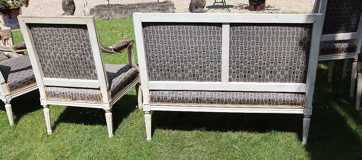 Living Room Set, L XVI Style, 13 Pieces, 19th Century-photo-3