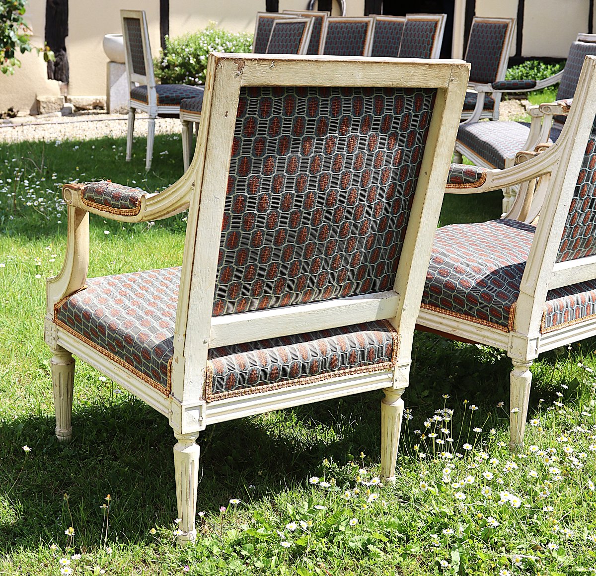 Living Room Set, L XVI Style, 13 Pieces, 19th Century-photo-4