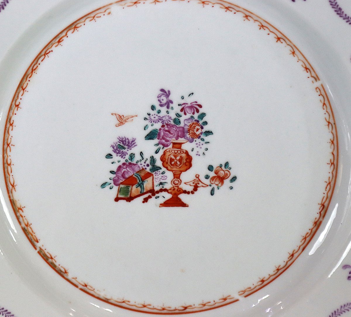 Chine XVIIIe, série de 16 assiettes en porcelaine.-photo-4