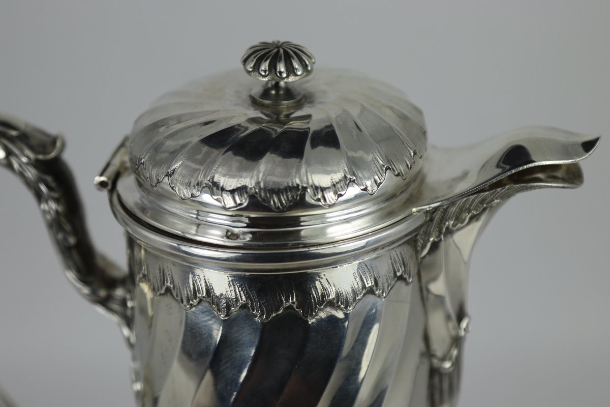 Carafe en cristal et Argent 1er titre, 950mm, XIXe-photo-1