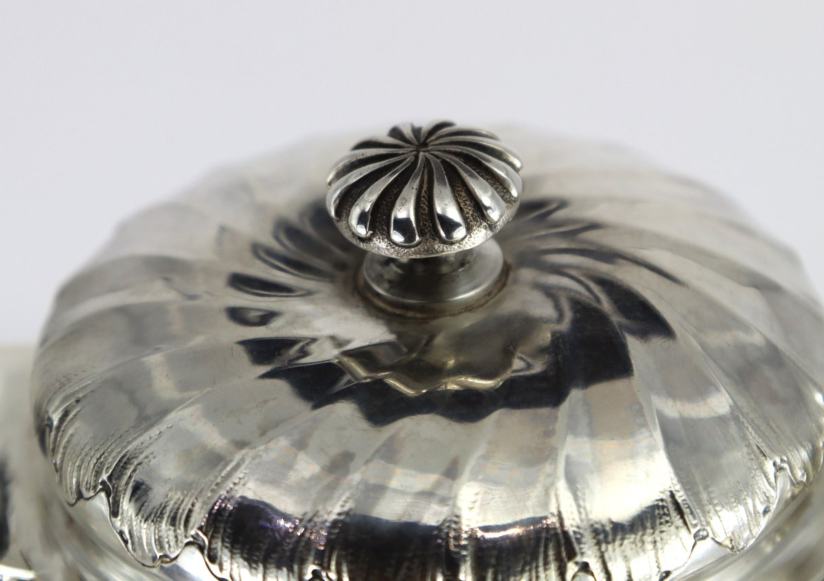 Carafe en cristal et Argent 1er titre, 950mm, XIXe-photo-4