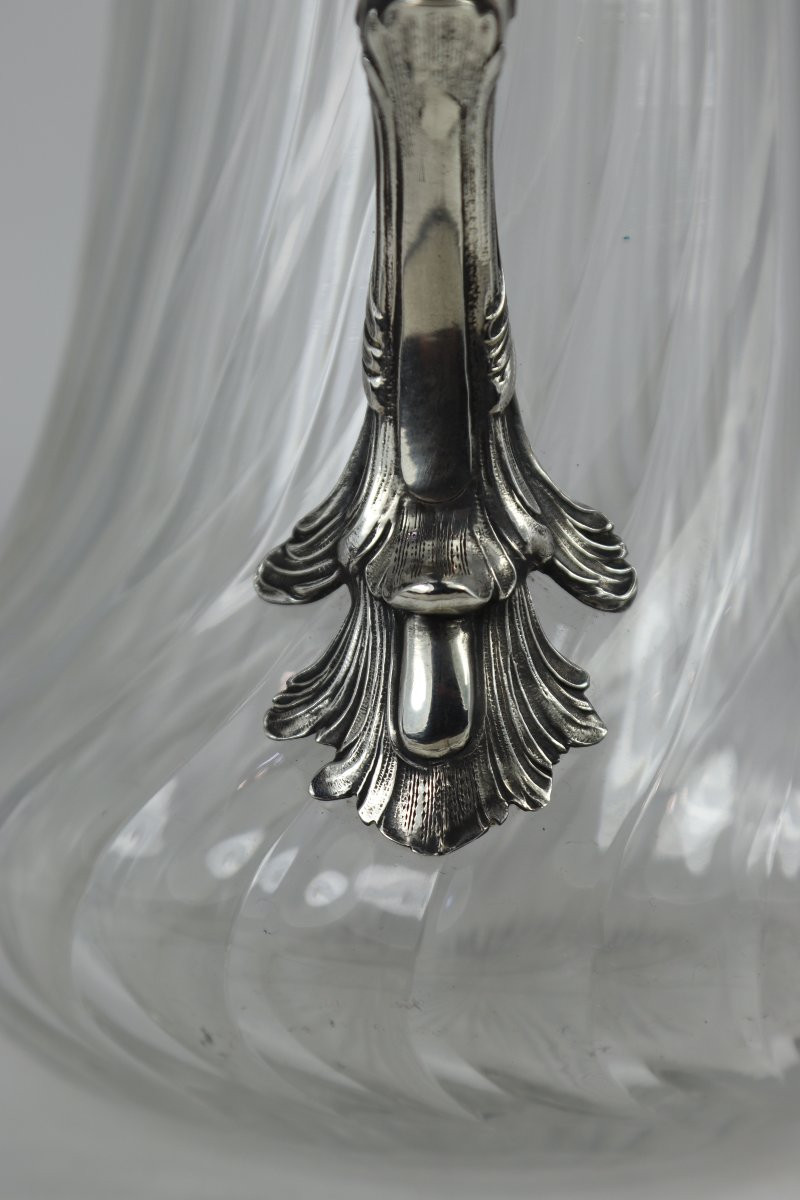 Carafe en cristal et Argent 1er titre, 950mm, XIXe-photo-6
