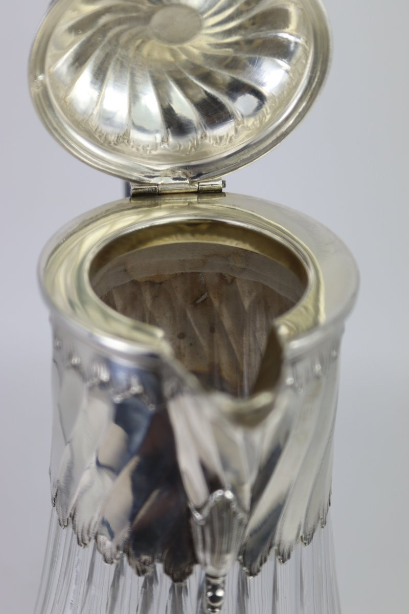 Carafe en cristal et Argent 1er titre, 950mm, XIXe-photo-7