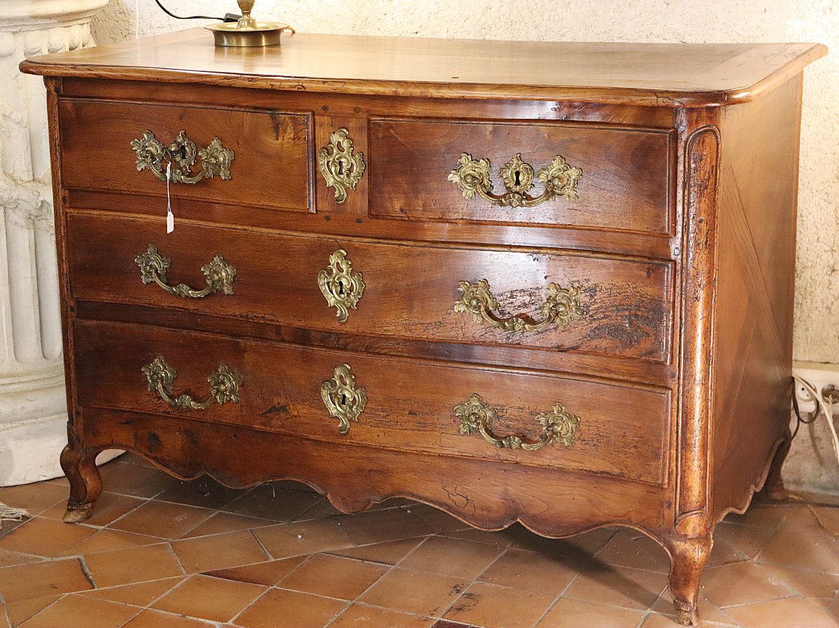 Commode en bois Naturel Louis XV, XVIIIe-photo-2