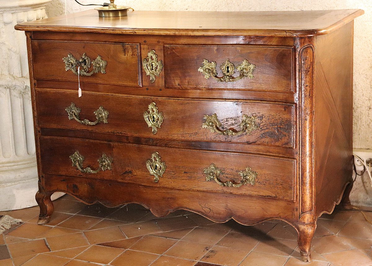 Commode en bois Naturel Louis XV, XVIIIe-photo-3