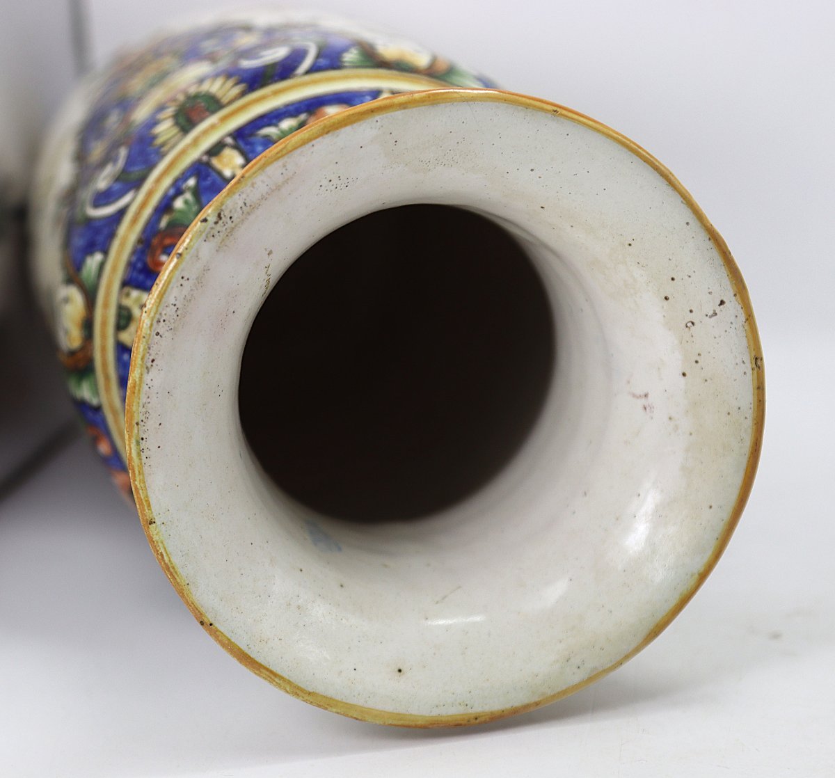 Nevers. Chalandre And Zeitfogel, Pair Of Earthenware Vases, 19th Century-photo-5