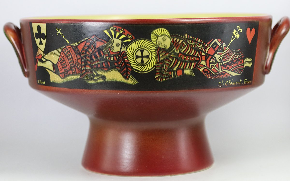 Jacques ROUX (XXe siècle) pour la manufacture de St-Clément, Coupe sur pied, 1960-photo-2