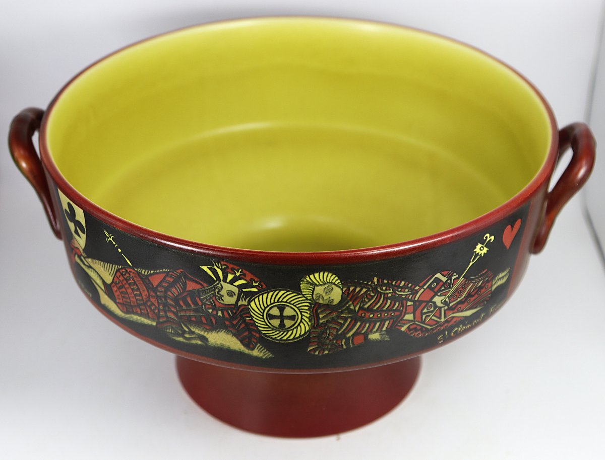 Jacques ROUX (XXe siècle) pour la manufacture de St-Clément, Coupe sur pied, 1960-photo-3
