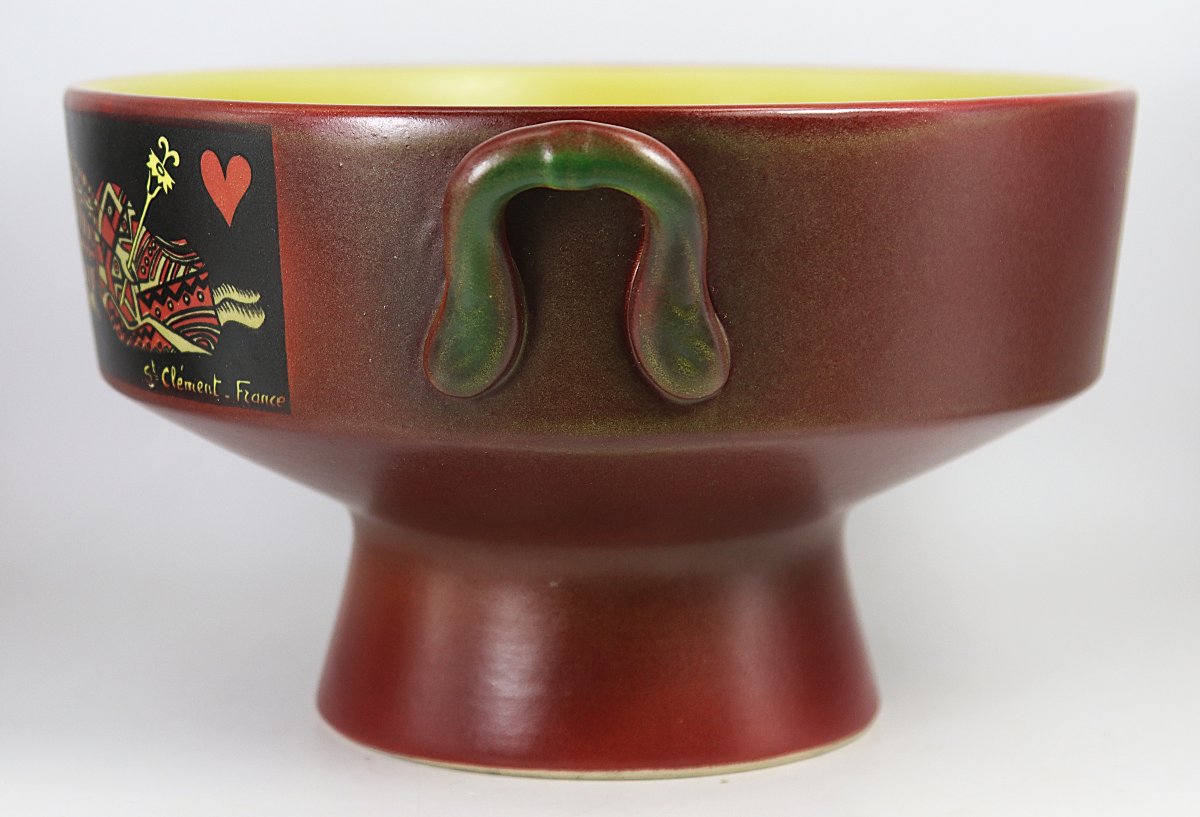 Jacques ROUX (XXe siècle) pour la manufacture de St-Clément, Coupe sur pied, 1960-photo-4