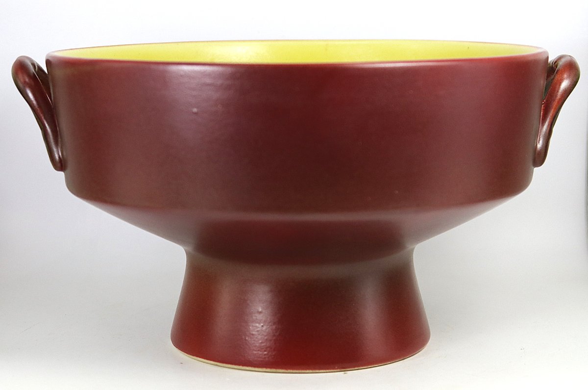 Jacques ROUX (XXe siècle) pour la manufacture de St-Clément, Coupe sur pied, 1960-photo-5