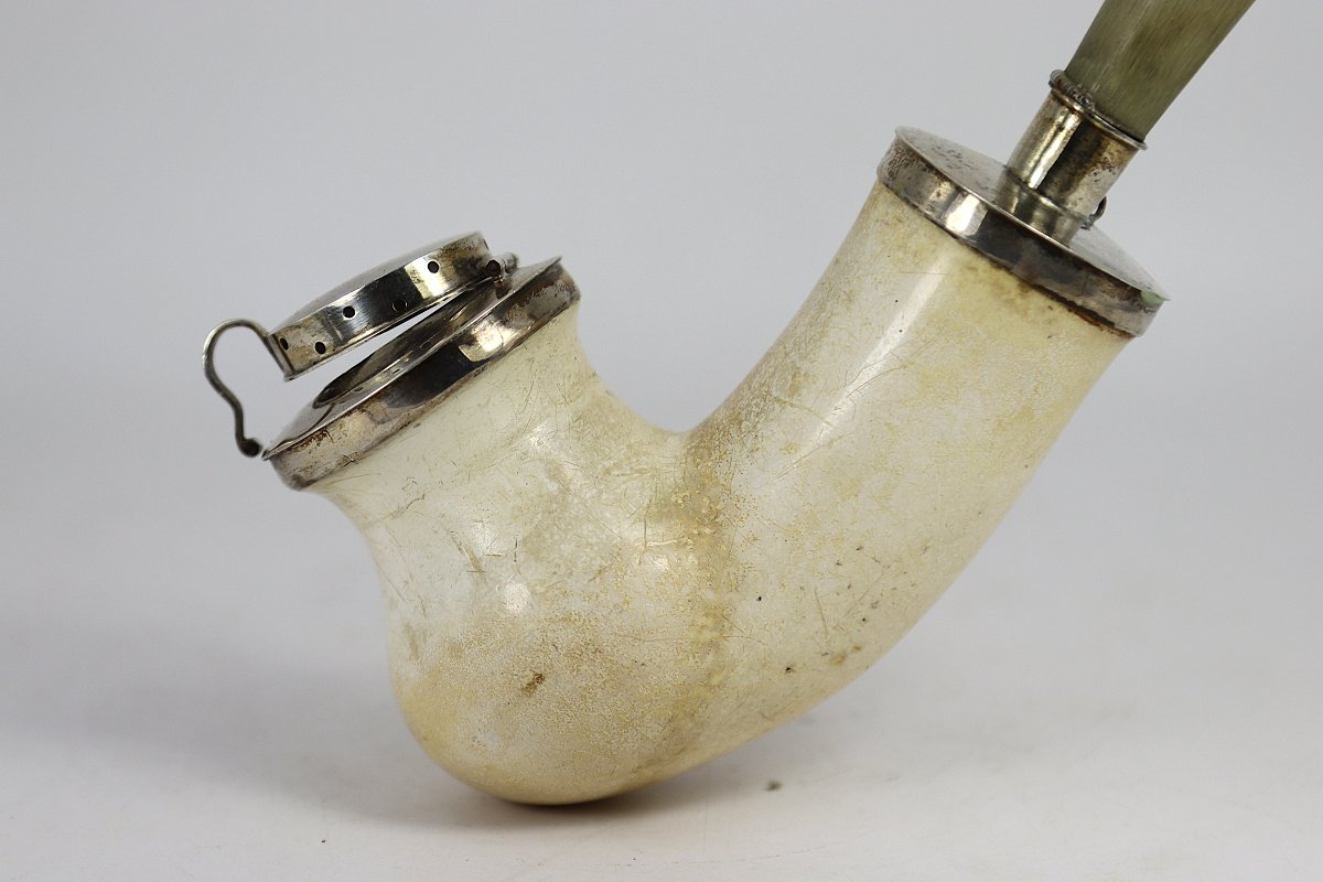 Pipe en écume de mer et monture argent, XIXe