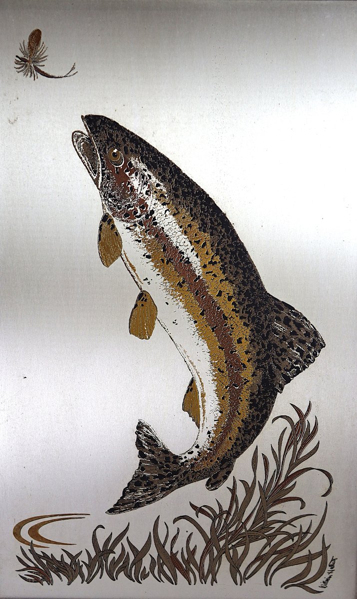 Franklin Mint And William Hallett, 2 Engravings On Silver, With Copper And 24k Gold Inlay, 1980-photo-2