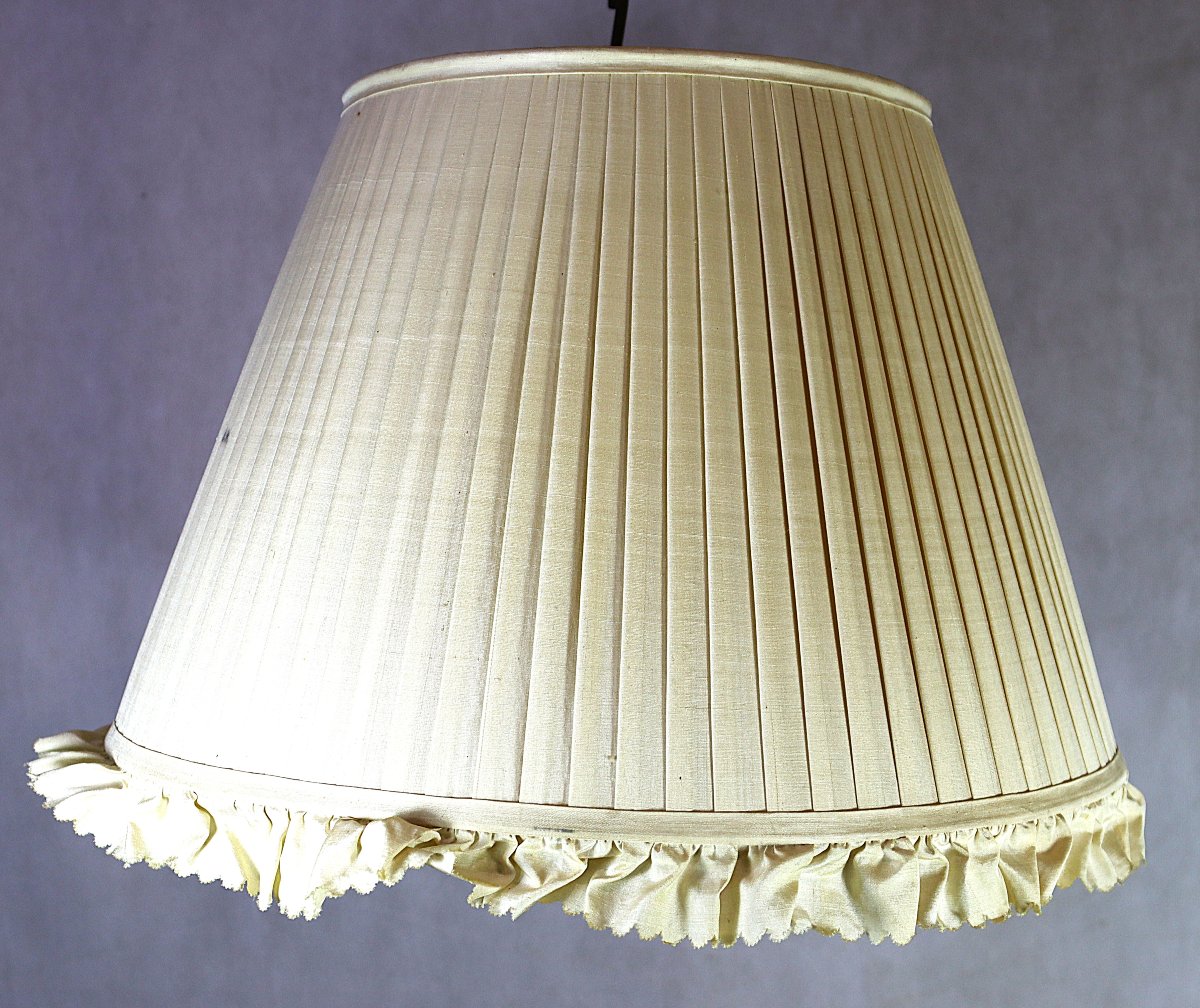 Pair Of Pleated Silk Lampshades, 20th Century-photo-2