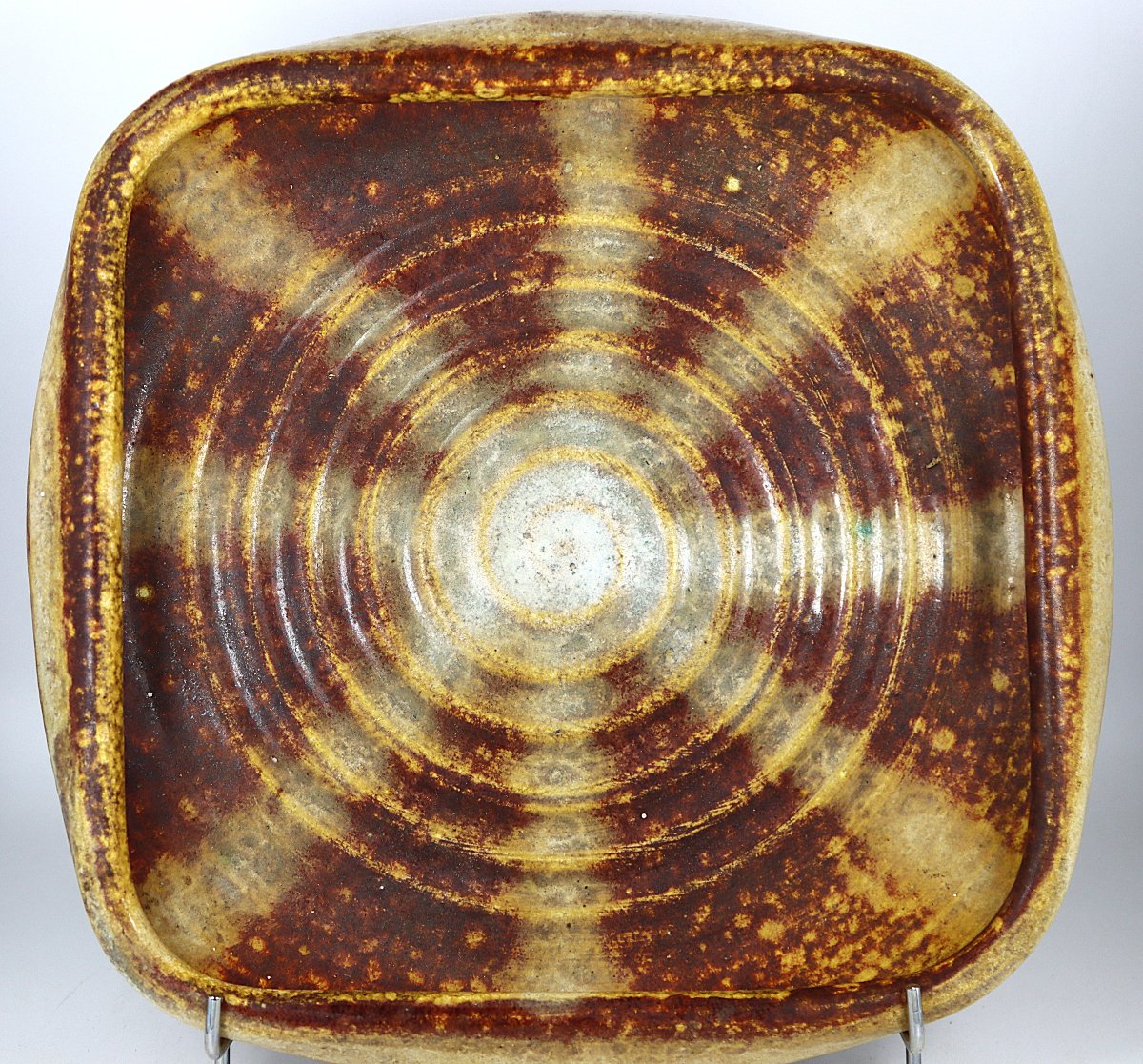 ACCOLAY, plat en grès, signé, 1970-photo-2
