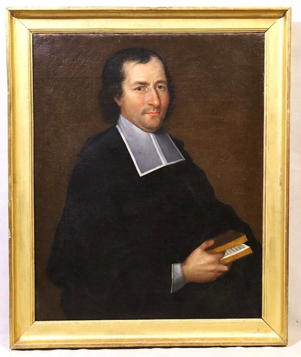 Tableau HST " grand portrait Homme d'église", XVIIIe