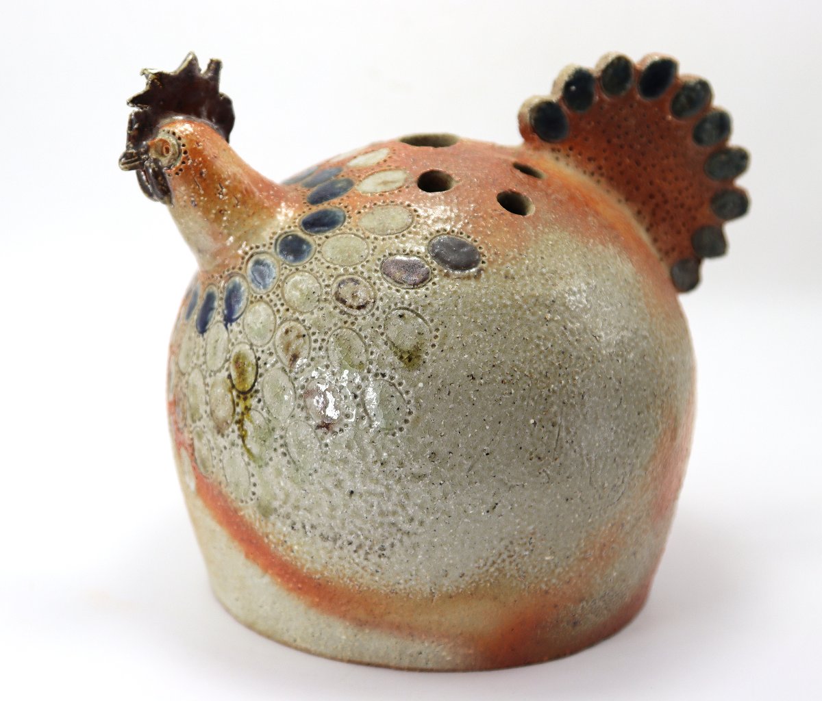 Monique LACROIX-MOHY (1931-2024), La borne , Poule pique fleurs en grès, XXe-photo-2